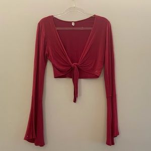 Red Long Sleeve Top